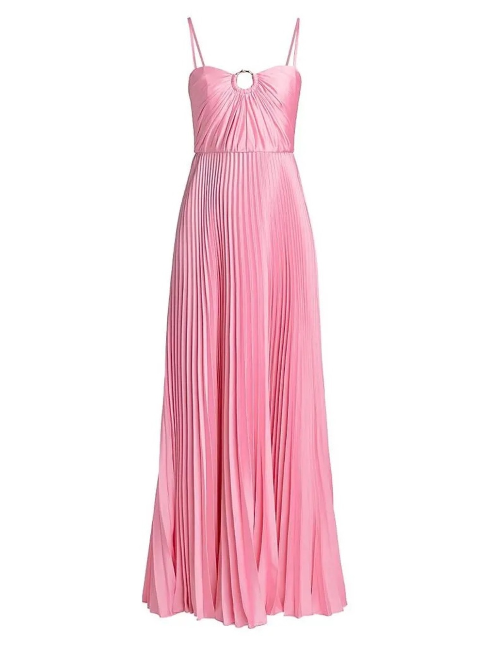 AS IT MAY Strapless Satin Long Pleated Pink Peony Blush Dress Size 10 NWT
